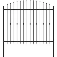 vidaXL Gartenzaun Spießzaun ASTEN 200 x 200 cm Pulverbeschichteter Stahl Schwarz, (1-St)