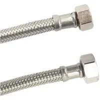 KLASEBO® Flexschlauch Panzerschlauch, Edelstahl, DN8, 3/8" x 1/2", 1500 mm, Flexschlauch
