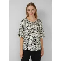 s.Oliver Kurzarmbluse Bluse Strukturierte Bluse aus Viskosemix mit Raffung
