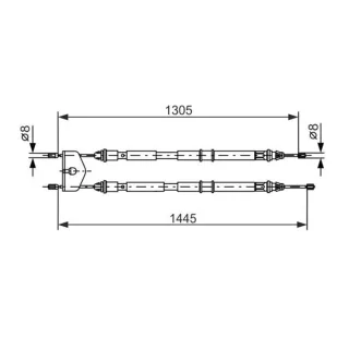 Bosch Handbremsseil mitte Ford Fiesta Fusion Mazda 2