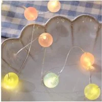 Lights4fun LED-Lichterkette 20er LED Micro Lichterkette bunte pastell Kugeln