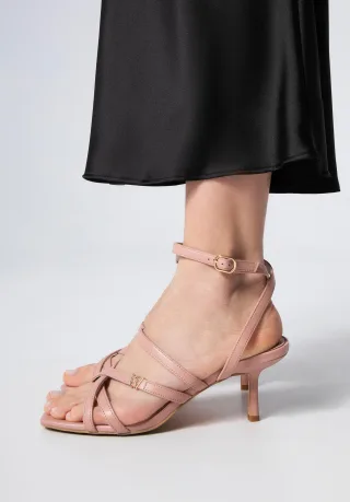 Wittchen Damen-Ledersandalen mit Riemchen und Stilettoabsatz, Altrosa