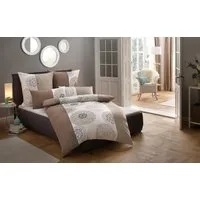 OTTO home Bettwäsche Cison in Gr. 135x200 oder 155x220 cm, Biber, 2 teilig, florale Bettwäsche aus Baumwolle
