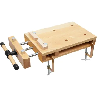 Portable Hardwood Workbench Beech Wood Frame Compact Size 20x11 Inches Stable Clamping Power Multifunctional Woodworking