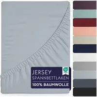 BRB HOME Spannbettlaken Spannbettlaken Jersey Baumwolle für Topper Boxspringbett, Baumwolle, Gummizug: Rundum, (1 Stück), Matratzen bis 27 cm Höhe, OEKO TEX Standard 100, Jersey Spannbetttuch