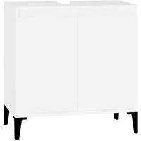 vidaXL Waschbeckenunterschrank Waschbeckenschrank Weiß 58x33x60 cm Holzwerkstoff