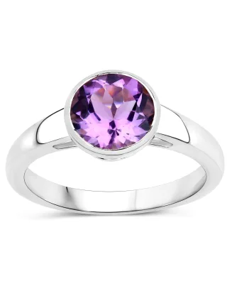 Vira Jewels Ring 925-Sterling Silber rhodiniert Glänzend Amethyst lila