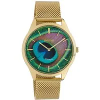 OOZOO Quarzuhr Oozoo Damen Armbanduhr gold Quarz, (Analoguhr), Damenuhr rund, mittel (ca. 38mm) Edelstahlarmband, Fashion-Style