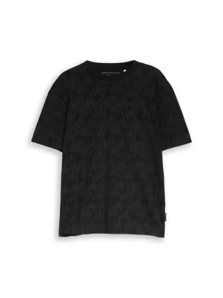 Denim Tom Tailor - Relaxed Fit T-Shirt mit Palmenprint black laser palm design - Gr. - XXL