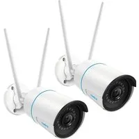 Reolink Überwachungskamera 510WA 5MP HD 2,4/5GHz WLAN IP (2-tlg., mit Audio für Aussen, 30m IR Nachtsicht, 256GB SD Kartenslot, Smarte Bewegungserkennung, Fernzugriff)