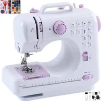 ibettertec Nähmaschine Nähmaschine für Anfänger, 12 Stichprogrammen, Elektrische Nähmaschinen, 12 Programme, Doppellinien,Freiarm-Nähmaschine mit LED-Nählicht,Fußpedal,Nähset