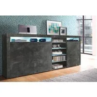 borchardt Möbel Highboard Santa Fé, Sideboard mit eleganten Glasböden, Breite 200 cm, Breite 200 cm