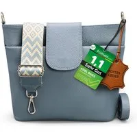 Adel Bags Schultertasche SARA Umhängetasche für Damen, Schultertasche aus Echtleder (Test SEHR GUT, Note 1.1), 20 Farboptionen, Hergestellt in Italien, mit 2 Riemen