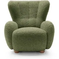 Goldstoff Sessel HUGSY Relaxsessel Boucle mit hoher Rückenlehne – Skandi & Boho Stil (Einzelsessel, Loungesessel), mit Relaxfunktion