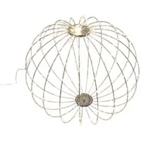 Home-trends24.de LED Kugelleuchte LED Kugel Groß Weihnachten Silber Warmweiß Kugelleuchte Deko, LED fest integriert