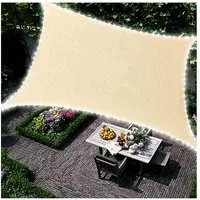 PROMAFIT Sonnensegel Maia Rechteckig 3x2 m, Wasserfest, mit 90 LED Lichtern, bietet 95%igen UV Schutz