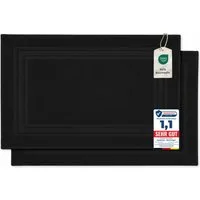 Komfortec Badematte Badvorleger aus 100% Baumwolle, 50x70 cm Duschvorleger, Waschbar Duschmatte, Frottee, Rechteckig, 600 g/m², 2er Set, Saugfähig & Schnelltrocknend
