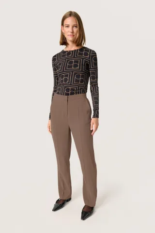 Pants Suiting Gerade Passform Coffee Quartz brown