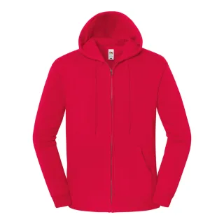 Fruit of the Loom - "Iconic Premium" Hoodie mit durchgehendem Reißverschluss für Herren (Rot)