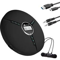 KLIM Tragbarer Discman, inklusive Kopfhörer Stereo-CD Player (hochwertiger CD-Spieler für unverwechselbares Hörerlebnis, MP3)