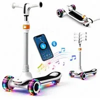 OYLCDI Cityroller Scooter Kinderroller Tretroller Kinderroller Dreiradscooter LED-Räder, bis 70 kg,roller kinder,kinder roller,Höhenverstellbar,Hinterradbremse