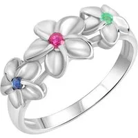 Firetti Fingerring Schmuck Geschenk Silber 925 Silberring Blüten, mit Rubin, Saphir, Smaragd