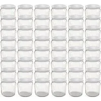 Oputec Einmachglas 48x 360ml Einmachgläser mit Schraubdeckel TO 82 Weiß Marmeladengläser