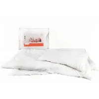 texpot Kinderbettdecke + Kopfkissen Babybett Bettset Steppung weiß