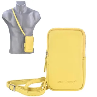 Handytasche zum Umhängen aus Leder gelb | Greenburry Nappa | Alles Wichtige kompakt dabei: Smartphone, Karten und Schlüssel.