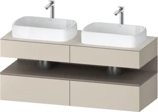Duravit Qatego Konsolenwaschtischunterbau wandhängend Taupe Supermatt 1400x550x600 mm - QA4767043830 QA4767043830010