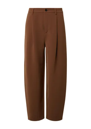 s.Oliver Red Label - Barrel-Leg-Hose mit Bundfalten braun - Gr. - 36