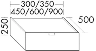 Burgbad Unterschrank rc40 System PG2 250x300x500 Grau Hochglanz, WWNI030F4008 WWNI030F4008