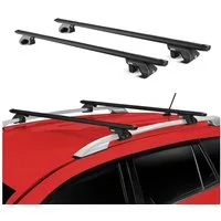 OMAC Dachträger Alu Gepäckträger Universal für Autos Schwarz ABE 2 tlg 135 cm (2-St), Wasserbeständig,Abnehmbar,Multifunktional,Leichtgewichtig