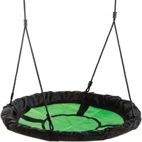 Wickey Nestschaukel Swibee – Rundschaukel Ø 98 cm, bis 100 kg belastbar, (Textilschaukel mit rundum gepolstertem Rahmen für Sicherheit, Familienschaukel perfekt für 1–2 Kinder geeignet fördert Motorik), Extrem witterungsbeständig, Sitz mit wasserabwe