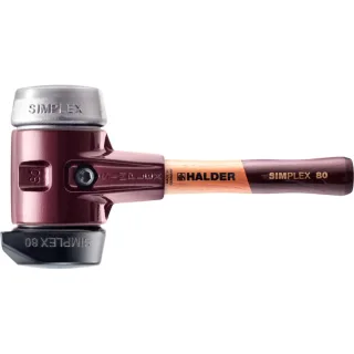 HALDER SIMPLEX - Schonhammer mit TE-Gehäuse und Holzstiel, Gummikomposition mit Standfuss - 3029.282
