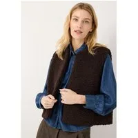MORE&MORE Strickweste flauschige, kurze Fake Fur-Weste