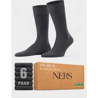NERS Basicsocken 6 Paar Socken aus Bambus Damen & Herren, ohne Naht, Komfortbund (6-Paar) Premium Bambussocken Atmungsaktiv, & Weich, Geschenkbox