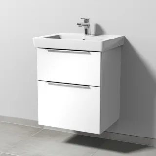 Sanipa 3way Waschtischunterbau zu Villeroy & Boch Subway 2.0 Waschtisch mit 2 Auszügen, Weiß-Glanz UF61178