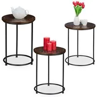 relaxdays Satztisch 3er Set Mangoholz