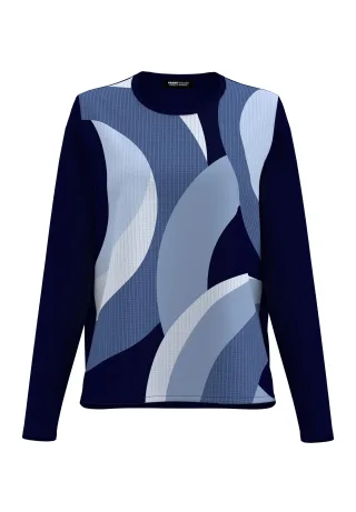 FRANK WALDER - Shirt NOS mit dekorativem Druck glacier blue - Gr. - 40