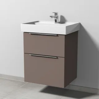 Sanipa 3way Waschtischunterbau zu Villeroy & Boch Collaro Waschtisch mit 2 Auszügen, Taupe-Matt UP8331T