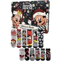 United Labels® Adventskalender Disney Minnie Mouse Socken Adventskalender mit 12 Paar kurz und lang