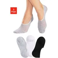 LASCANA ACTIVE Füßlinge Damen Ballerina Socken Rutschfest, Atmungsaktiv (Packung, 3-Paar, No Show) mit Pikee Struktur unsichtbare Sneaker Socken