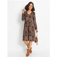 Witt Etuikleid Viskose-Kleid Langarm