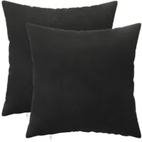 vidaXL Zierkissen Kissen mit Kissen HEERLEN 2 Stk. Schwarz Samt, (2 St)