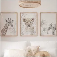 WANDKIND Poster Safari Light Abenteuer 3er Poster Set P818, Kinder Poster