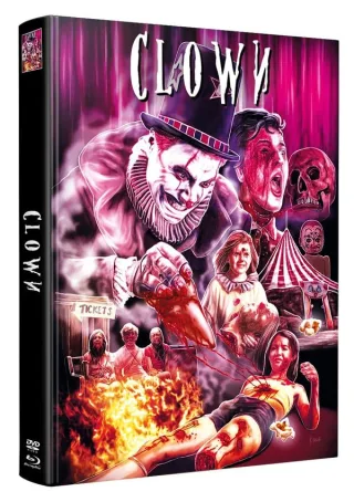 Clown - Willkommen im Kabinett des Schreckens - Mediabook Wattiert - Limited Edition auf 500 Stück (Blu-ray+Bonus-DVD mit weiterem Horrorfilm)