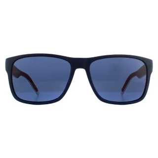 Tommy Hilfiger Rectangle Mens Black Red White Blue Avio Sonnenbrillen