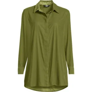 Samtbluse für Damen in Plus-Größe, Damen, size: plus, Grün, Polyester, by Lands' End
