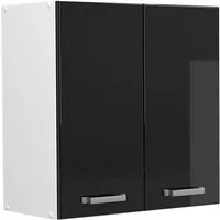 Vicco Hängeschrank R-Line, Schwarz Hochglanz/Weiß, 60 cm (1-St)